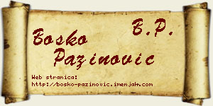 Boško Pažinović vizit kartica